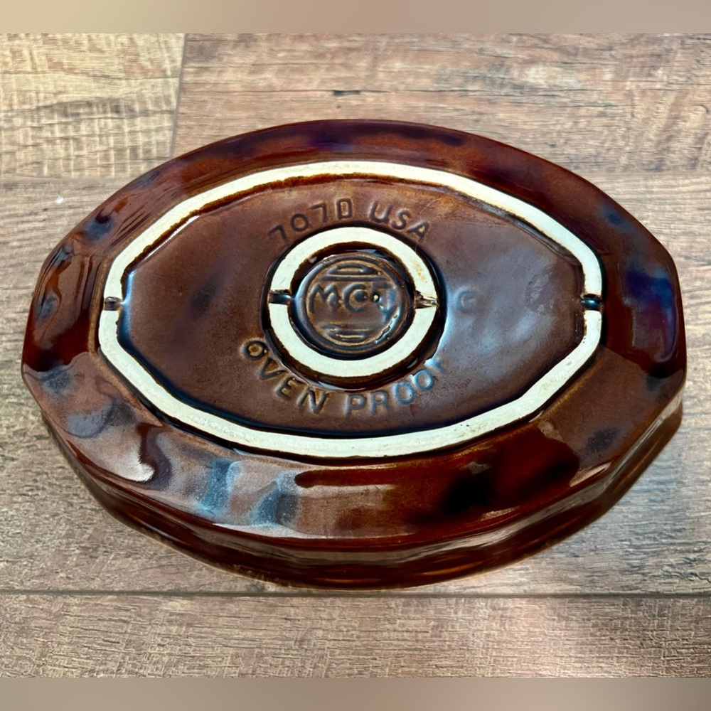 Vintage McCoy Pottery Brown Drip Glaze Ovenware Vegetable Side Dish Bowl - Picture 3 of 3